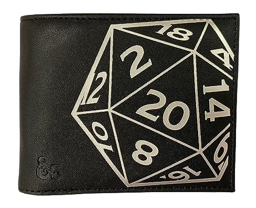 William Lamb Dungeons and Dragons Geldbörse aus Kunstleder, mit Münzfach mit Reißverschluss, Karten- und Geldscheinfächern, Schwarz, Schwarz , 13 X 9 X .7cm, Modern von William Lamb