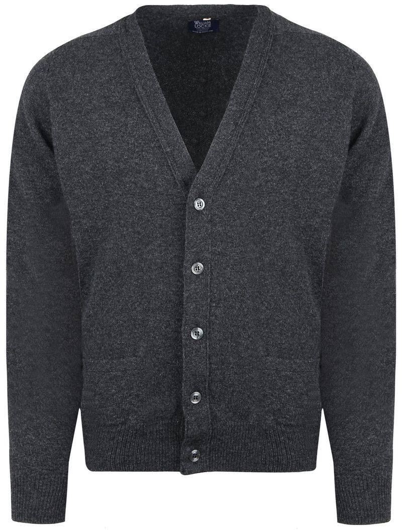 William Lockie Lammwolle Strickjacke Dunkelgrau - Größe M von William Lockie