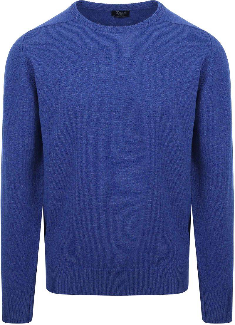 William Lockie O-Auschnitt Pullover Lammwolle Blau - Größe L von William Lockie