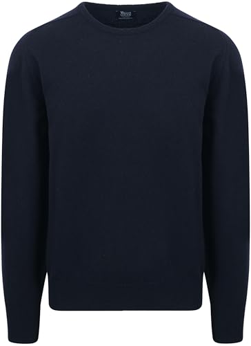 William Lockie O-Auschnitt Pullover Lammwolle Dunkelblau - Grösse XXL - Herren - Bekleidung - Regular-fit - Mode von William Lockie
