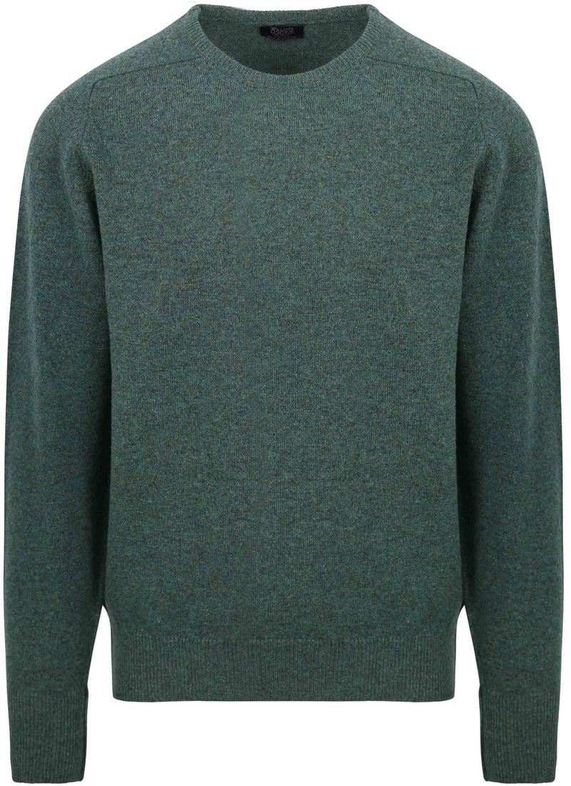 William Lockie O-Auschnitt Pullover Lammwolle grün - Größe XL von William Lockie