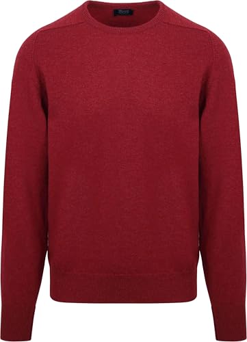 William Lockie O-Auschnitt Pullover Lammwolle rot - Grösse M - Herren - Bekleidung - Regular-fit - 7097 DF Oneck PoppyMel/40 von William Lockie