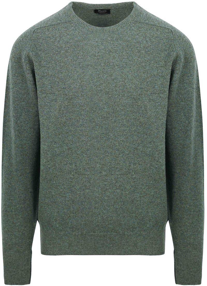 William Lockie Pullover O-neck Lambswool Landscape Grün - Größe M von William Lockie