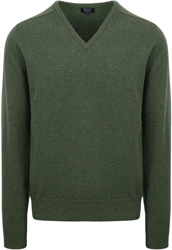 William Lockie V-Auschnitt Pullover Lammwolle Grün - Grösse XL - Herren - Bekleidung - Regular-fit - Mode von William Lockie