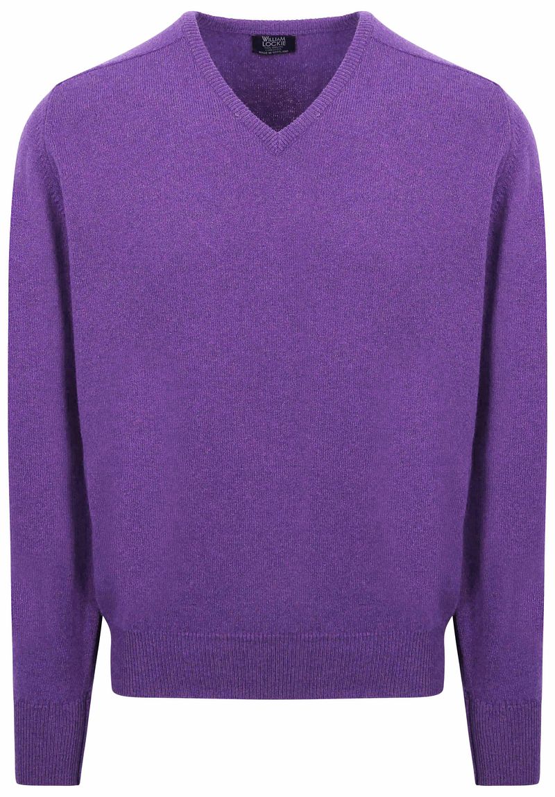 William Lockie V-Ausschnitt Lammwolle Violett - Größe 3XL von William Lockie