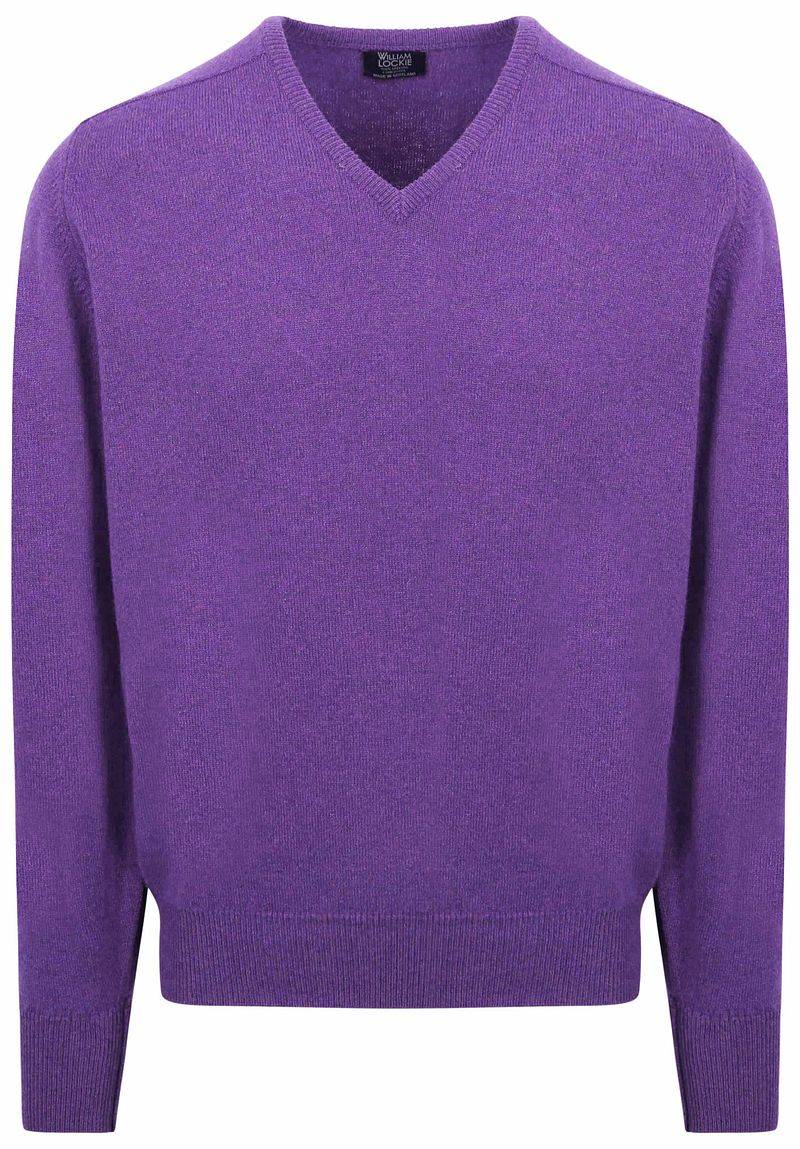William Lockie V-Ausschnitt Lammwolle Violett - Größe XL von William Lockie