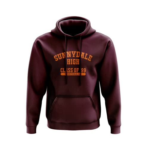 William Maxwell SUNNYDALE High Class Of '99 College Hoodie Pullover - Buffy The Vampire Slayer Anniversary Sweater - Brown Uni Adult Hoodie Sweatshirt - Medium, burgunderfarben, M von William Maxwell