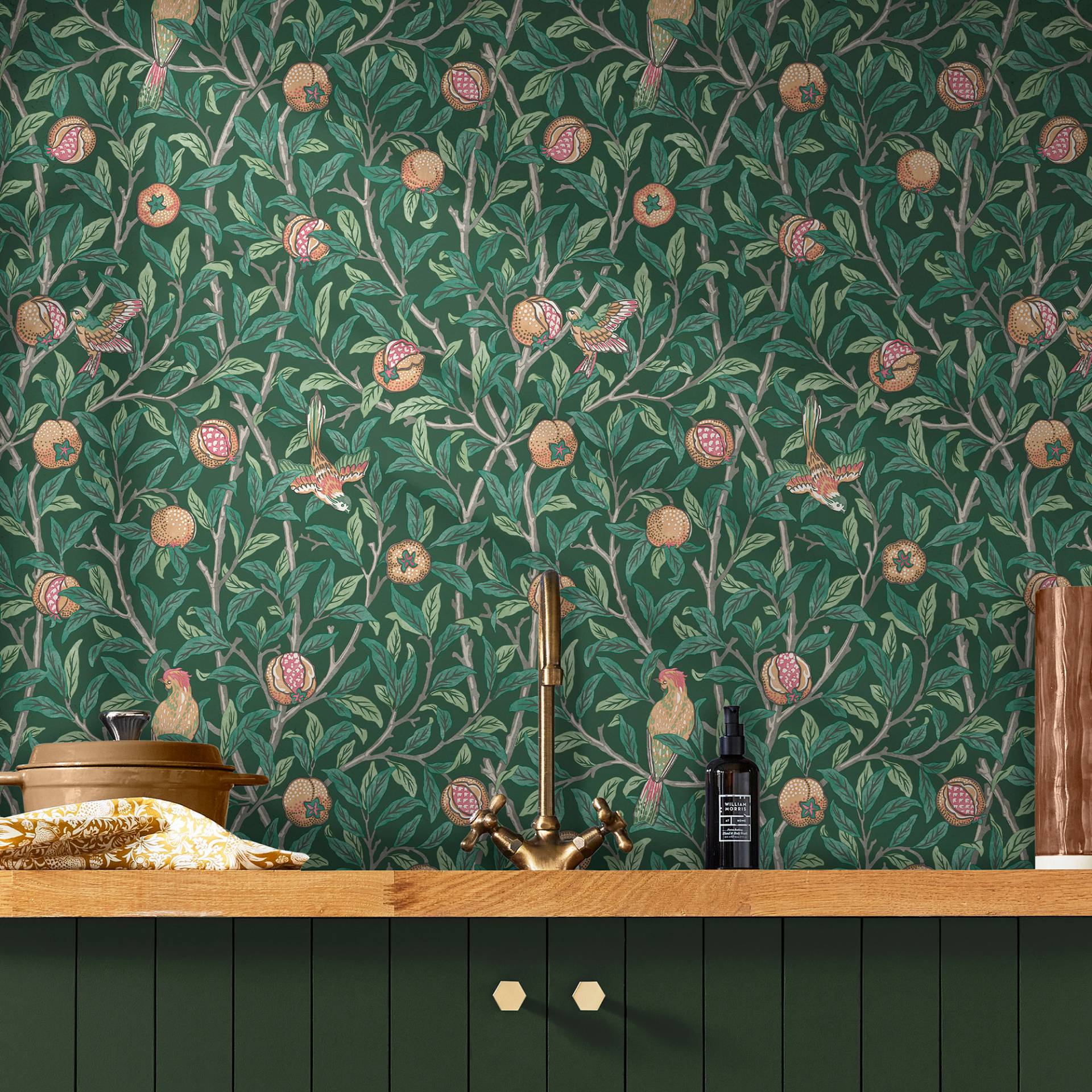 WILLIAM MORRIS AT HOME Vliestapete "Bird & Pomegranate" Retro texturiert Design Tapeten von William Morris At Home