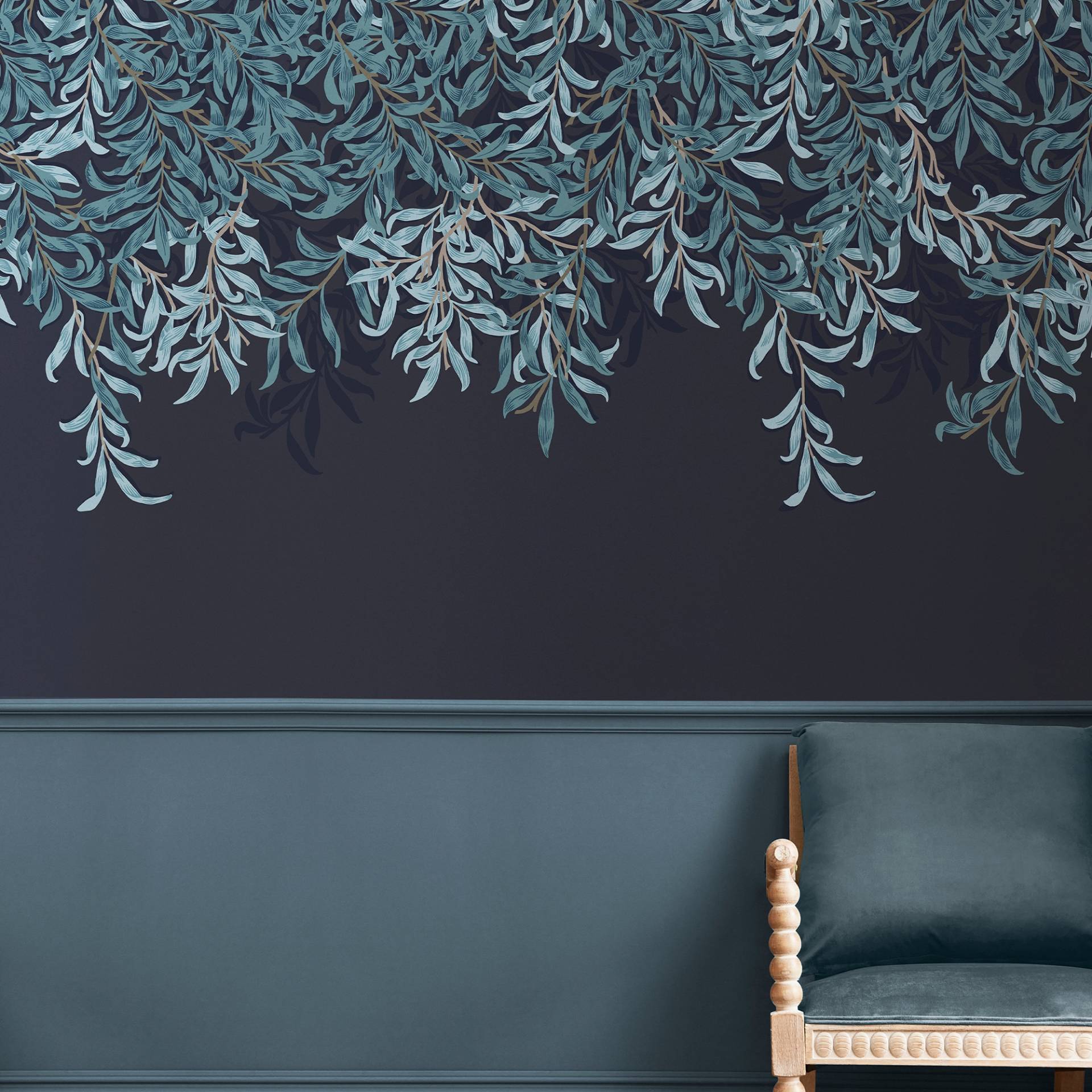 WILLIAM MORRIS AT HOME Vliestapete "Willow Bough Navy" Retro glatt 10mx52cm (ca. 5m2) von William Morris At Home