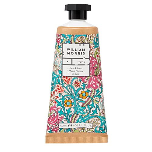William Morris At Home Golden Lily Light Aloe & Lime Handcreme, angereichert mit Sheabutter, tierversuchsfrei und vegan, reisefreundliche Größe, 50 ml von William Morris