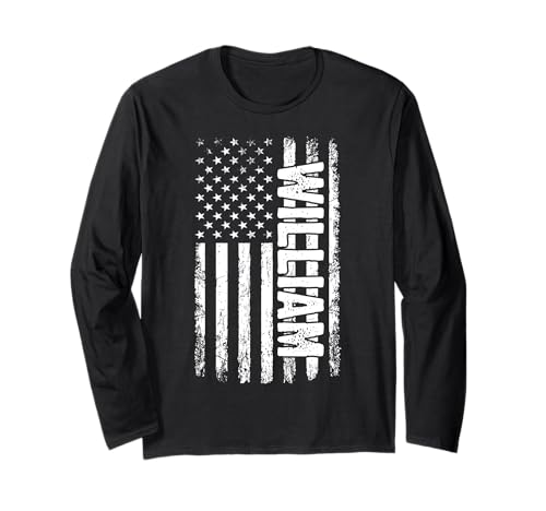 William Personal Name American Flag Retro Männer Frauen Langarmshirt William Personal Name American Flag Retro Männer Frauen Langarmshirt von William Specialized First Boy Herren Name T -Shirt
