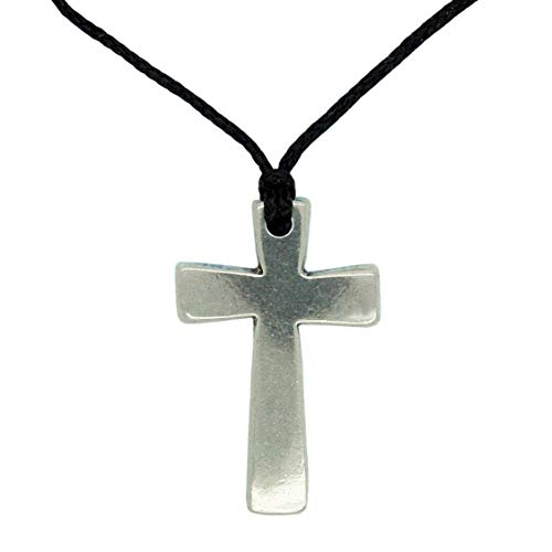 Kreuz Anhänger Bordered Cross aus Zinn (Pewter) von Hand Gegossen von William Sturt Fine Pewter