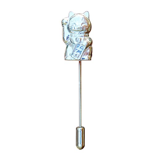 Revers-Stift Katze Maneki-Neko, Handgegossen von William Sturt aus Deutsche Zinn (Pewter) von William Sturt Fine Pewter