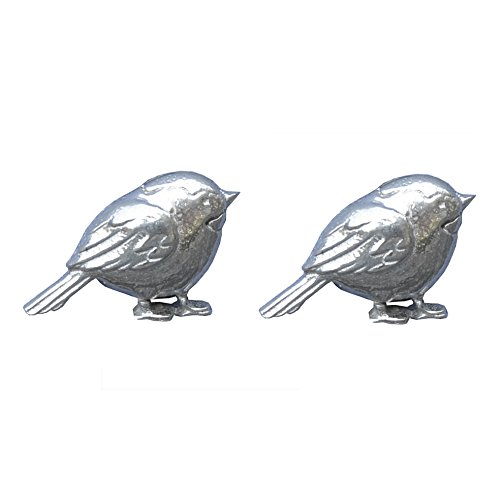 Vogel Manschettenknöpfe, Rotkehlchen Manschettenknöpfe, Manschettenknöpfe, Handgegossen, von William Sturt, aus Deutsche Zinn (Pewter) von William Sturt Fine Pewter