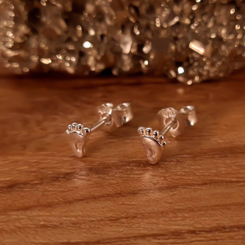 Fuß Ohrstecker - Füßchenohrstecker Aus Silber Füsschenohrstecker Silberohrstecker Poliert Sterlingsilber Nickelfrei von WilliamsSchmuck
