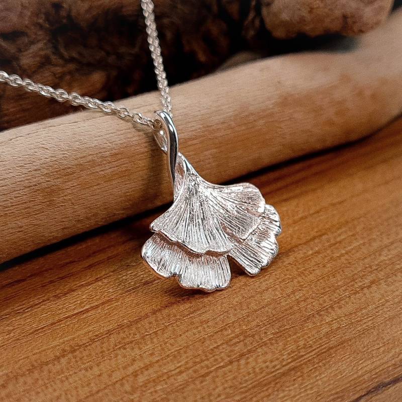 Ginkgoblatt Anhänger - Silberanhänger Als Ginkgo in Silber Silberkette 925 von WilliamsSchmuck