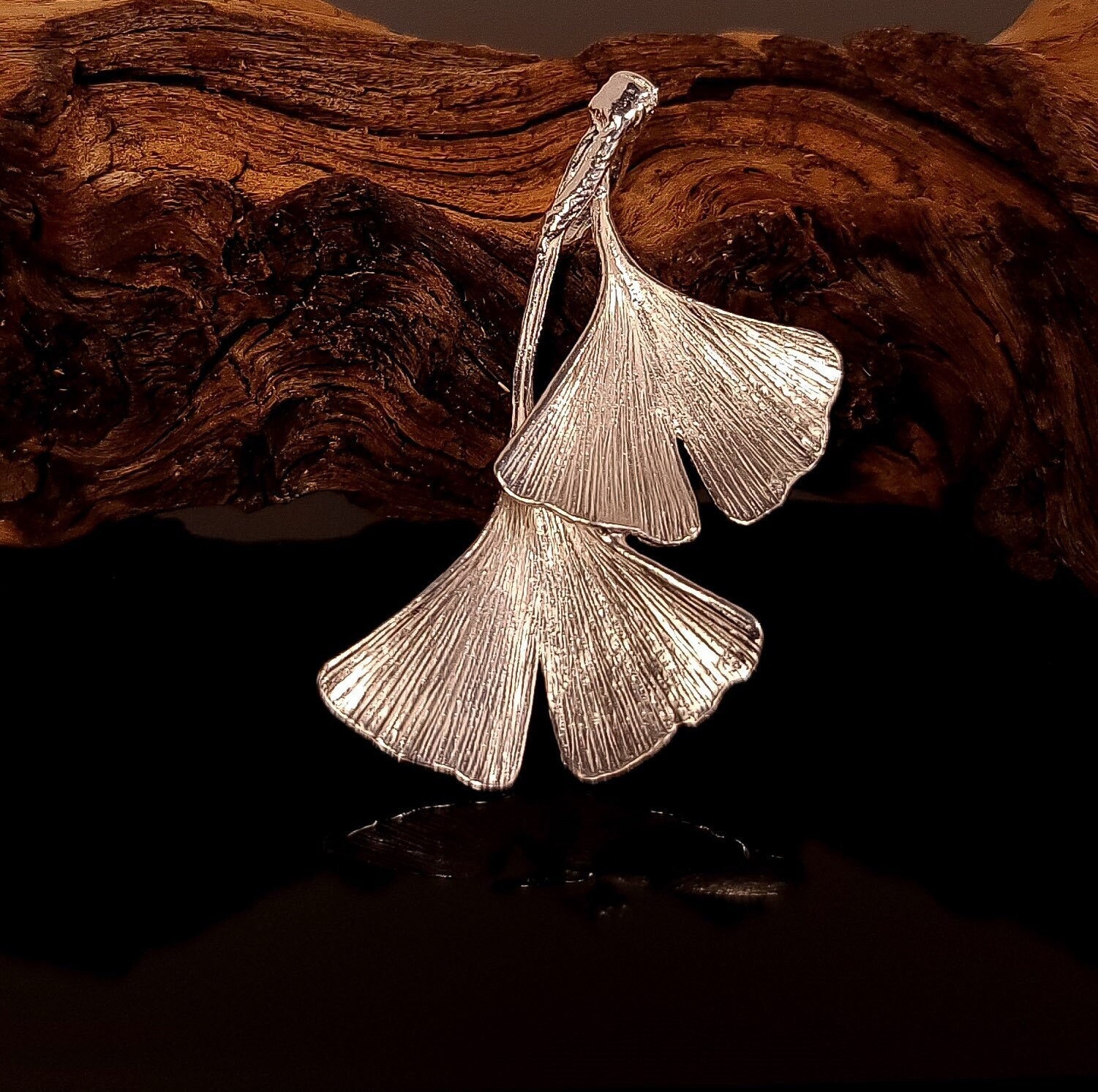 Ginkgoblatt Anhänger - Silberanhänger Als Ginkgo in Silber Silberkette 925 von WilliamsSchmuck