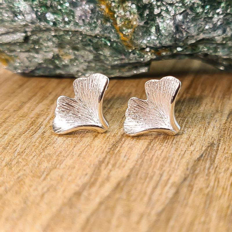 Ginkgoblattohrstecker - Silberohrstecker Ginkgoohrstecker Ginkgoblatt Ginkgo Ohrstecker Nickelfrei Sterlingsilber -Blattohrstecker von WilliamsSchmuck