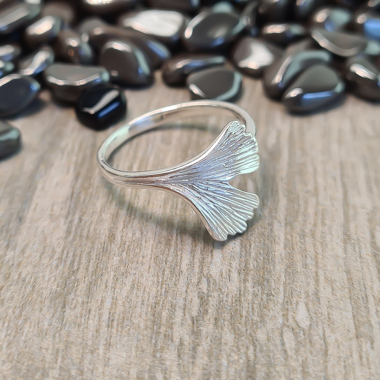 Ginkgoblattring - Ginkgoring Ginkgoblatt Als Ring in Silber Silberring Nickelfrei Blatt 925 Ginkgoblattring - Ginkgoring Ginkgoblatt Als Ring in Silber Silberring Nickelfrei Blatt 925 von WilliamsSchmuck