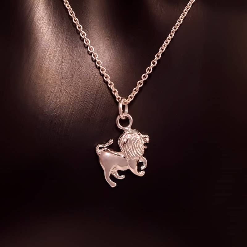 Löwe - Sternzeichen Anhänger Aus Sterlingsilber Nickelfrei Poliert Halskette Ankerkette Horoskop Astrologie 925 von WilliamsSchmuck