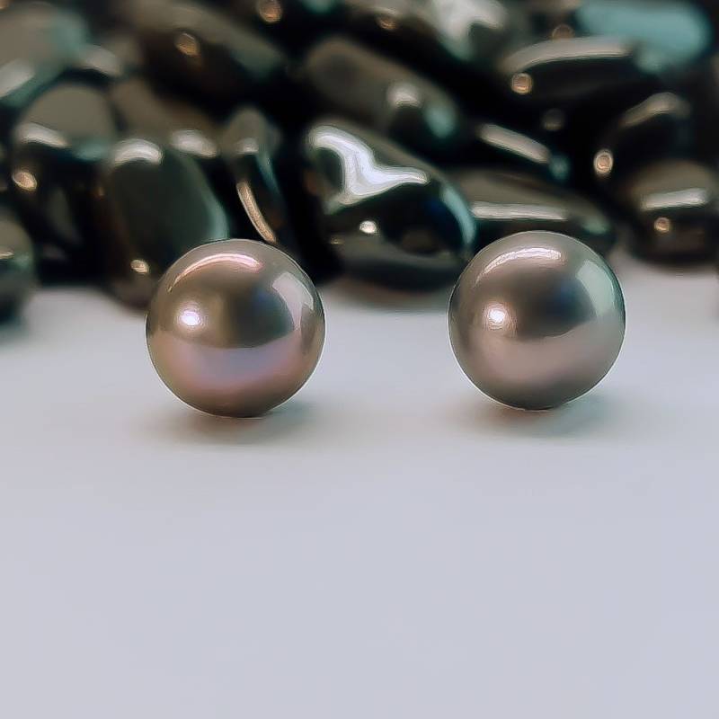 Perlenohrstecker Silber Ohrstecker Mit Perle Graue Anthrazit Silberohrstecker Perlenohrringe 925 von WilliamsSchmuck