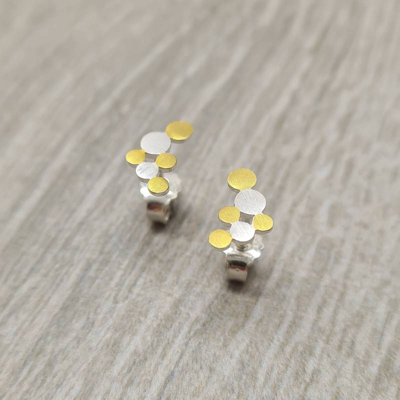 Plättchen Ohrstecker - Silberohrstecker Aus Silber Silberohrringe Ohrringe Sterlingsilber Ohrstecker, Pünktchen von WilliamsSchmuck