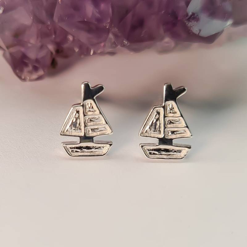 Schiff Ohrstecker - Boot Segelbootohrstecker Silberohrstecker Segelboot Sterlingsilber 925 Nickelfrei von WilliamsSchmuck