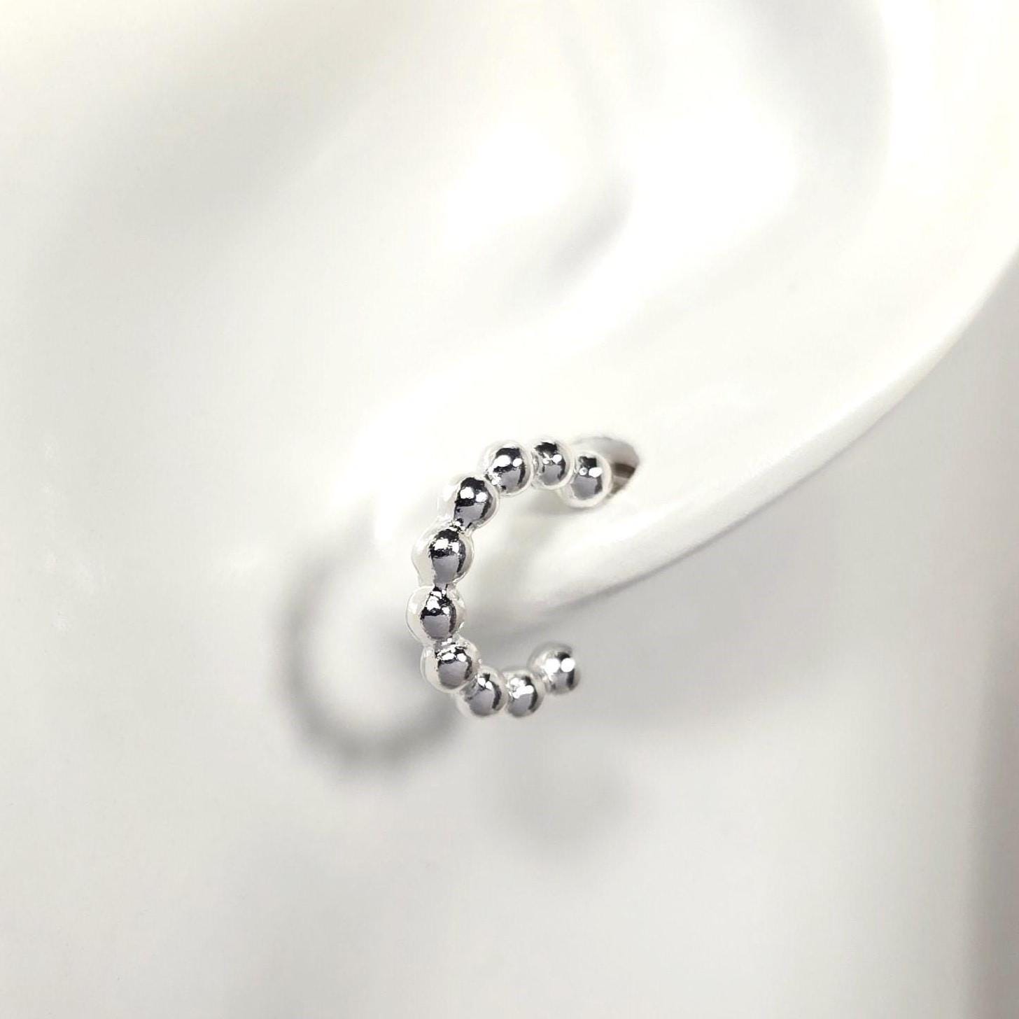 Silber Creolen 925 Sterling Kugel Design 13mm Ø 3mm Breit Hochglanz Poliert Ohrstecker Stift Nickelfrei Vergoldet von WilliamsSchmuck