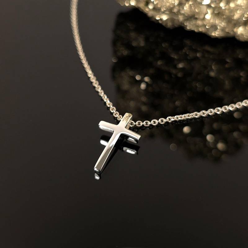 Silberkreuz Anhänger 925 Silber Kette Kreuz Schmuck Poliert Oder Matt Nickelfrei Geschenk Für Sie & Ihn Dezent Handgefertigt von WilliamsSchmuck