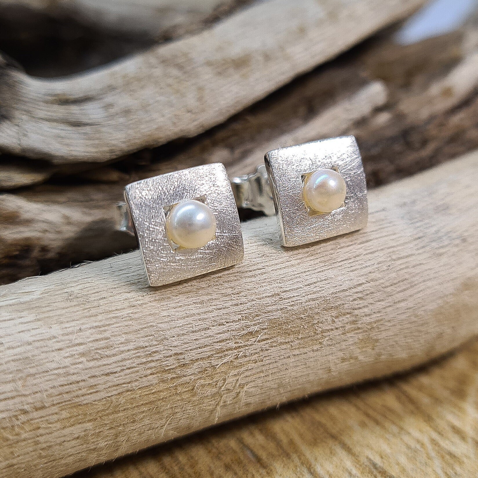 Silberohrstecker Mit Perle - Perlenohrstecker Perlenohrringe Sterlingsilberohrstecker Ohrstecker Nickelfrei 925 von WilliamsSchmuck