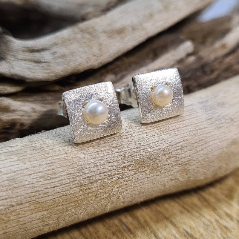 Silberohrstecker Mit Perle - Perlenohrstecker Perlenohrringe Sterlingsilberohrstecker Ohrstecker Nickelfrei 925 von WilliamsSchmuck