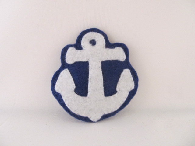 Anker Brosche-Filz Pin-Blau Und Weiß von WilliamsonWears