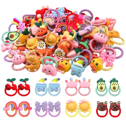 WillingTee 80 Stück Baby-Haargummis für Mädchen, niedliche kleine Haargummis für dünnes Haar, 40 Paar Pferdeschwanz-Halter, elastische Haargummibänder, Haarschmuck für Babys, Mädchen, Kleinkinder, WillingTee 80 Stück Baby-Haargummis für Mädchen, niedliche kleine Haargummis für dünnes Haar, 40 Paar Pferdeschwanz-Halter, elastische Haargummibänder, Haarschmuck für Babys, Mädchen, Kleinkinder, von WillingTee