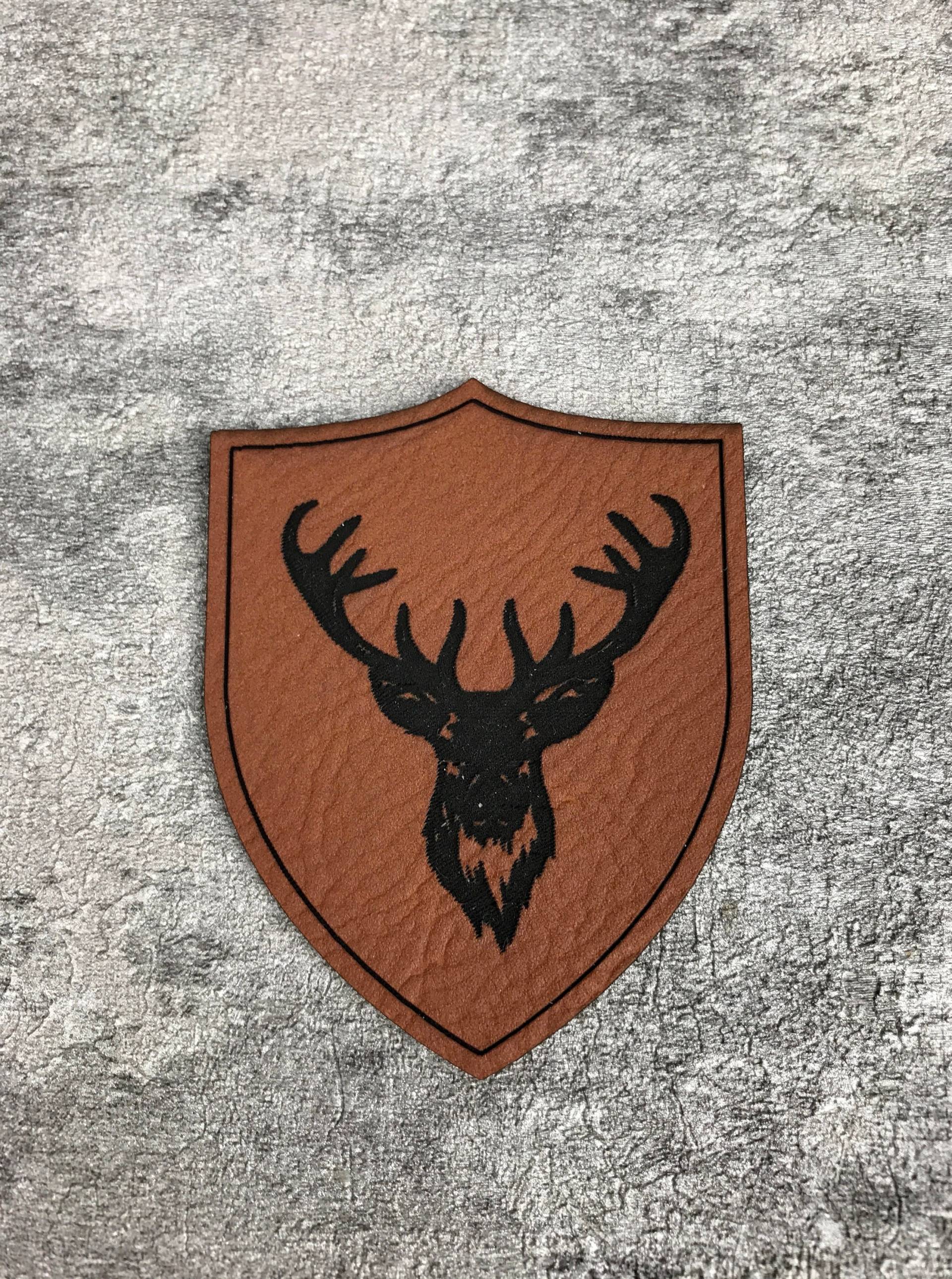 Kunstleder Label/ Hirschkopf/ Geweih/ Patches/ Aufnäher/ Reh Waldtiere/ Hirschgeweih/ Label Für Rucksack/ Mütze/ Jacke/ Bayrisch von WillisHolzkiste