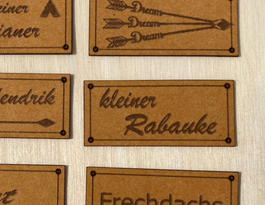 Label Zum Annähen/ Patches/ Snappap Label/ Veganes Leder/ Nähen/ Kleiner Rabauke von WillisHolzkiste