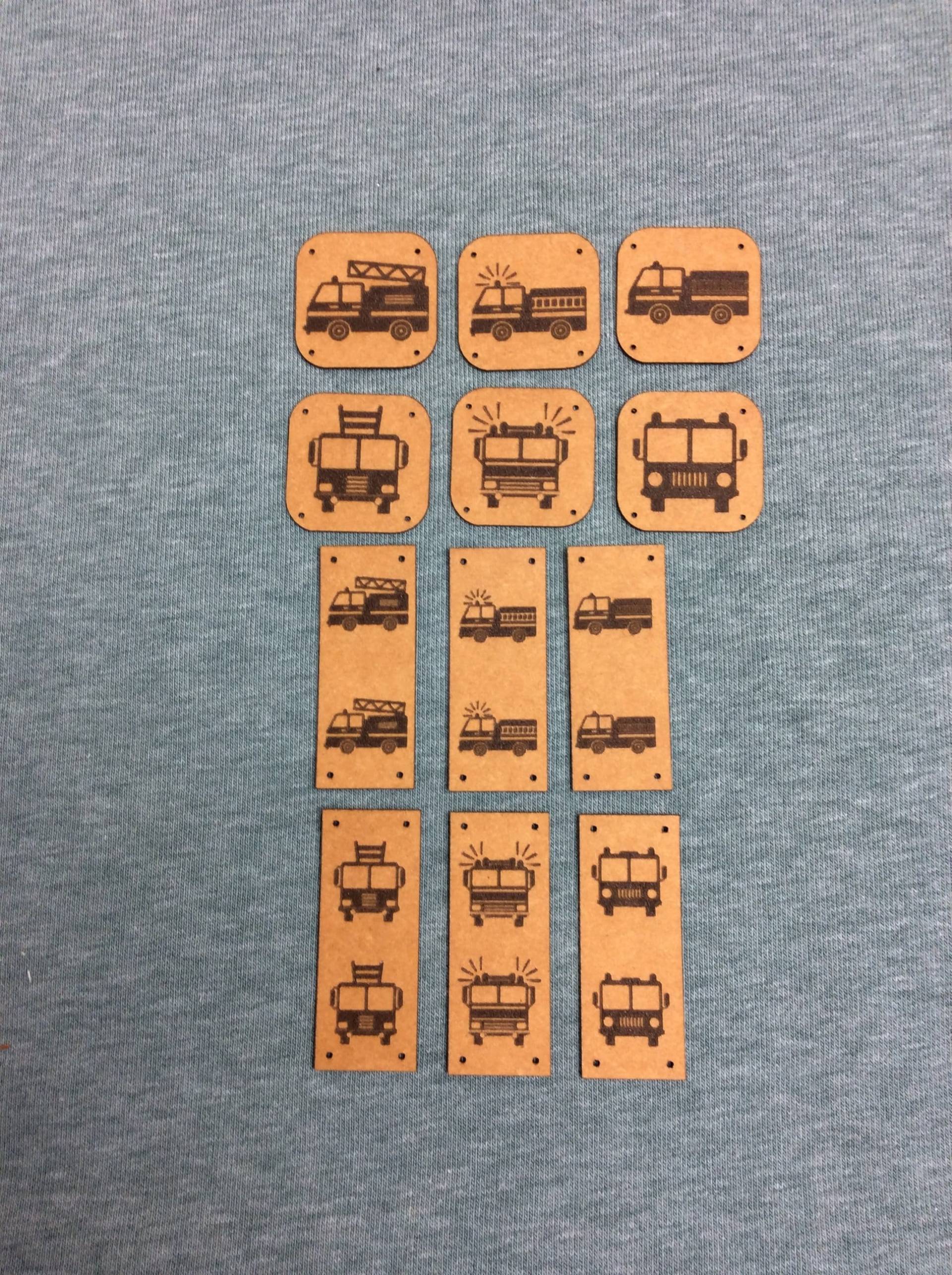 Nählabel/ Snappap//Feuerwehr/ Feuerwehrauto/ Feuerwehrleiter/ Label Zum Annähen/ Snappap Label/ Veganes Leder/ Aufnäher/ Lkw/ Aufnäher von WillisHolzkiste