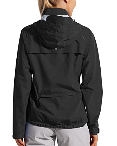 Willit Damen Fahrradjacken Regen Wasserdicht Laufjacken Leichte Windbreaker Wanderjacke Packbar Schwarz M von WILLIT