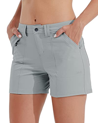 Willit Damen-Shorts, Wandern, Golf, Sport-Shorts, lässige Sommer-Shorts mit Taschen, wasserabweisend, 10,2 cm von WILLIT