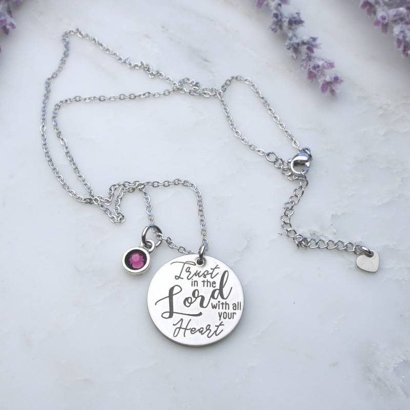 Sprüche 3 5-6, Vertrauen Auf Den Herrn Von Ganzem Herzen Christliche Geschenke Für Töchter Inspirierende Großmutter, Freundin, Sinnvoll 1009 von WillowAndBlueJewelry