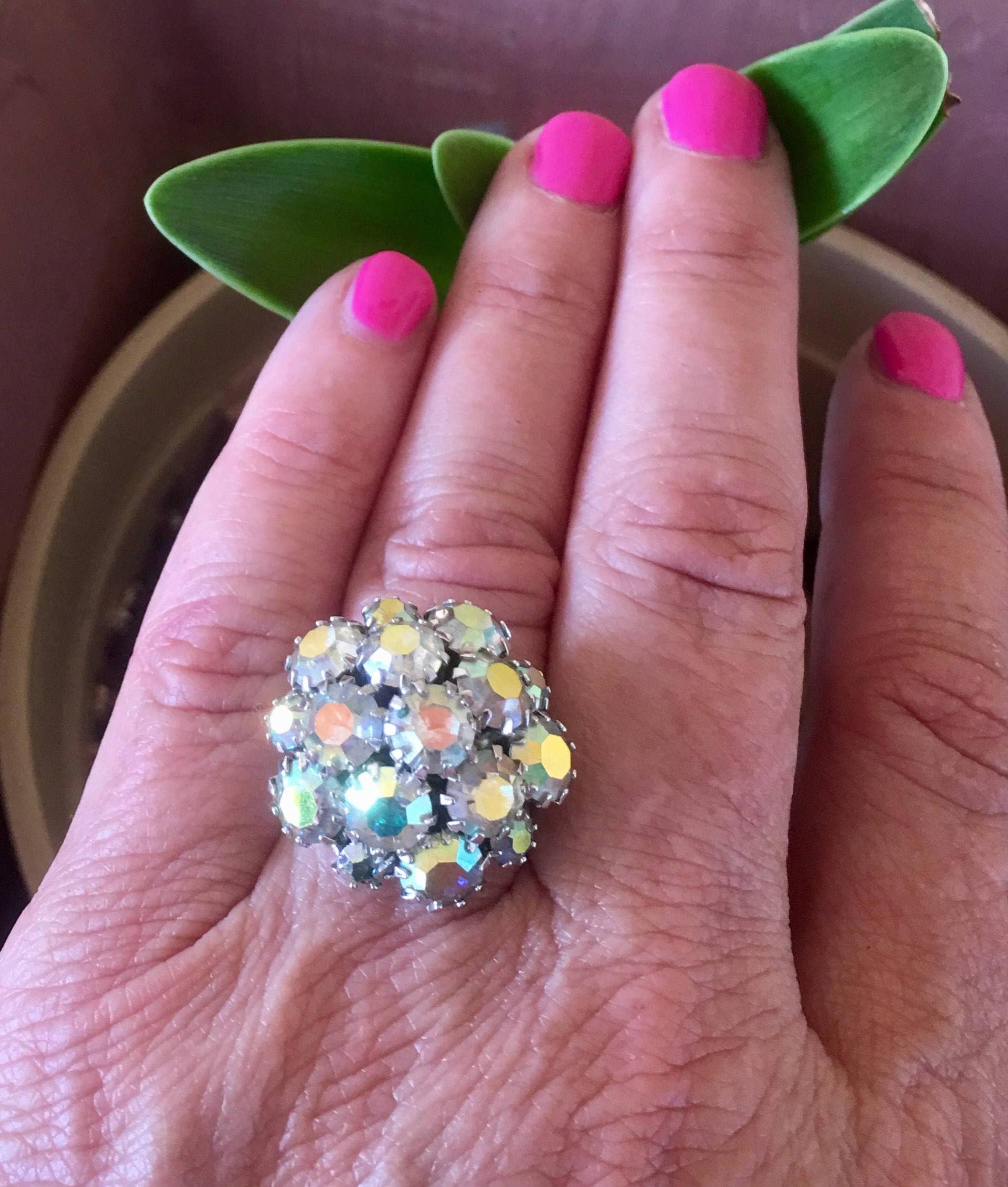 Vintage Sarah Coventry Ab Strass Ring 50Er Jahre Cocktail Ring Vintage Sarah Coventry Ab Strass Ring 50Er Jahre Cocktail Ring von WillowBloom
