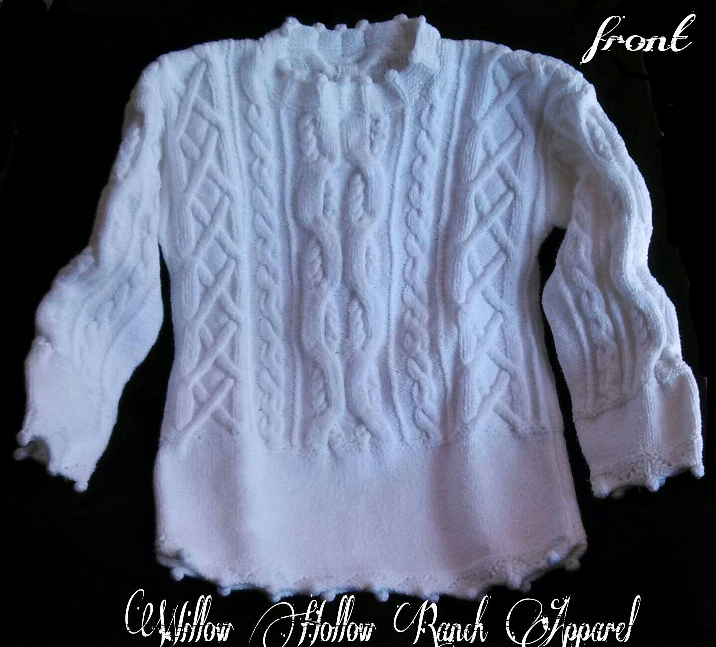 Handgestrickter Damen-Rippstrickpullover Aus 100% Reiner Baumwolle Handgestrickter Damen-Rippstrickpullover Aus 100% Reiner Baumwolle von WillowHollowJewels