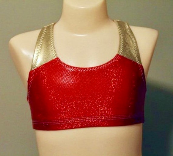 Sport-Bh in Rot Und Gold von WillowRoseStyle