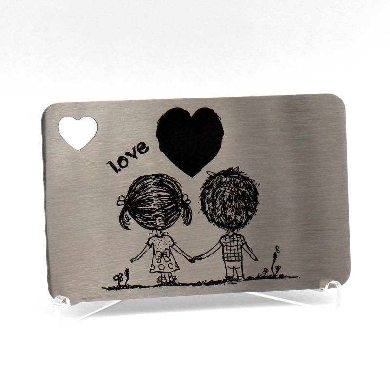 Gravierte Edelstahl Geldbörsen-Einlegekarte - Personalisiertes Geschenk von WillowandMistGifts