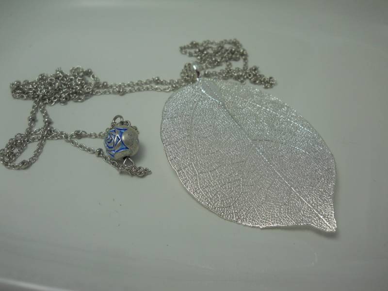 sterling Überzogene Blatt-Halskette Echter Silberner Boho-Schmuck von WillowandQuinn