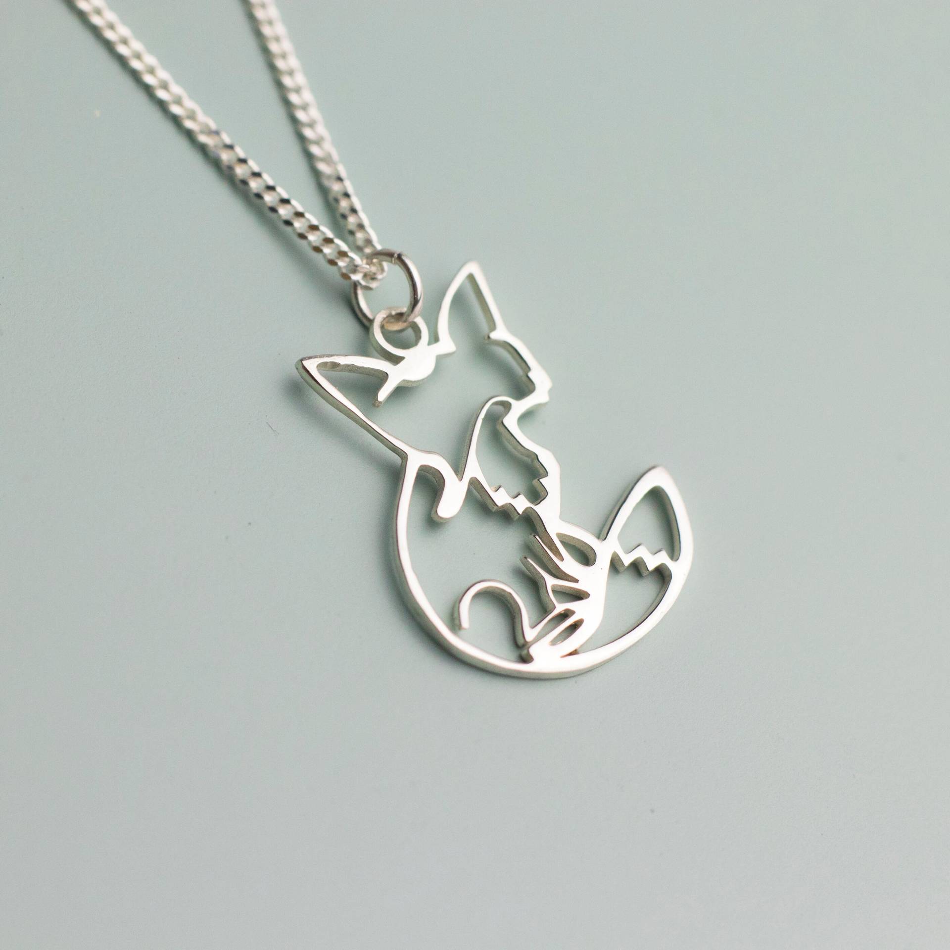 Fuchs Halskette, Sterling Silber Origami Fuchs Halskette, Sterling Silber Origami von WillowbrookArtistry