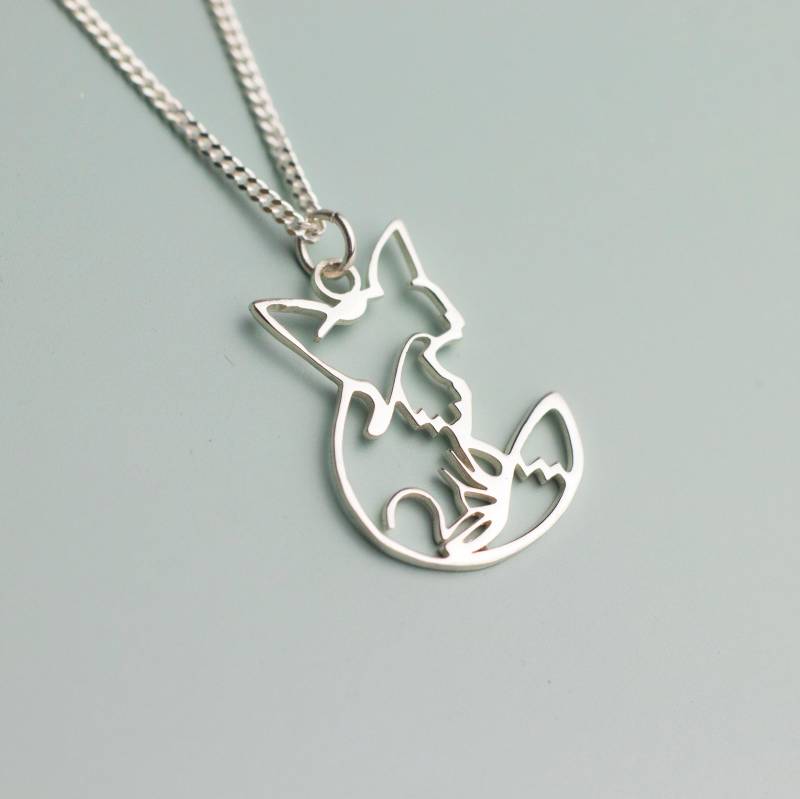Fuchs Halskette, Sterling Silber Origami Fuchs Halskette, Sterling Silber Origami von WillowbrookArtistry