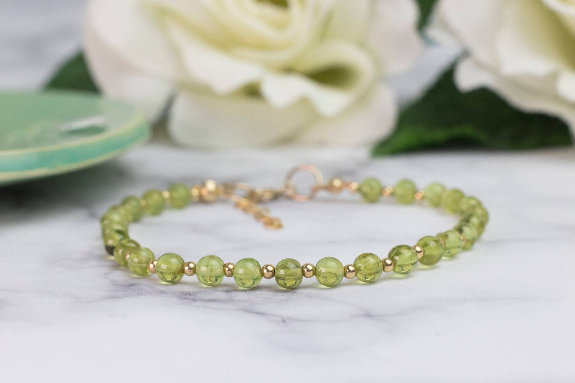 Peridot Armband, August Birthstone Gold Perlen Armband Peridot Armband, August Birthstone Gold Perlen Armband von WillowbrookArtistry