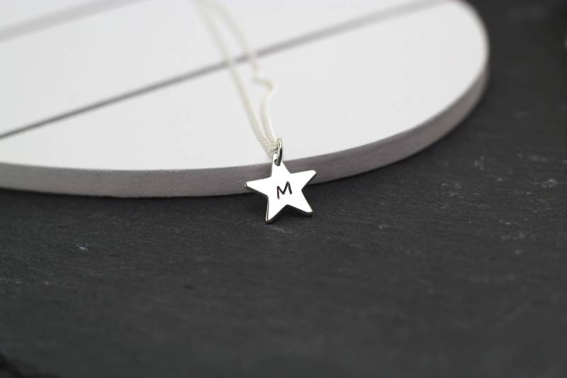 Silber Stern Halskette, Initial Personalisierte Winzige Benutzerdefinierte Halskette Silber Stern Halskette, Initial Personalisierte Winzige Benutzerdefinierte Halskette von WillowbrookArtistry