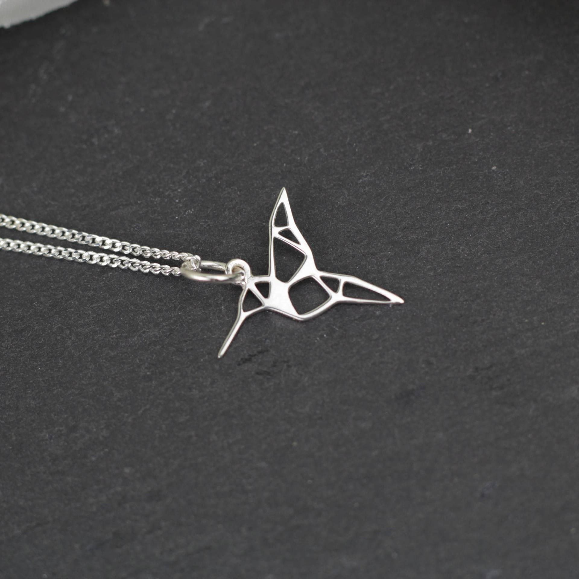 sterling Silber Vogel Halskette, Kolibri Origami sterling Silber Vogel Halskette, Kolibri Origami von WillowbrookArtistry