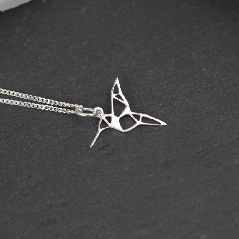 sterling Silber Vogel Halskette, Kolibri Origami sterling Silber Vogel Halskette, Kolibri Origami von WillowbrookArtistry